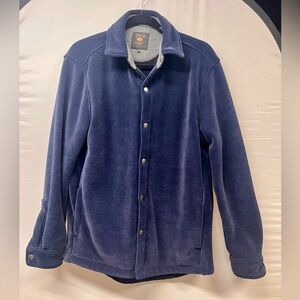 Copper & Oak Supply Co Mens Corduroy Shirt Jacket Navy Blue Snap Front, Small